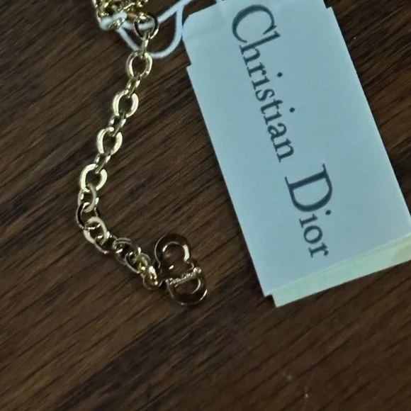 Christian Dior necklace CD/Emerald stone NWT - Picture 12 of 14